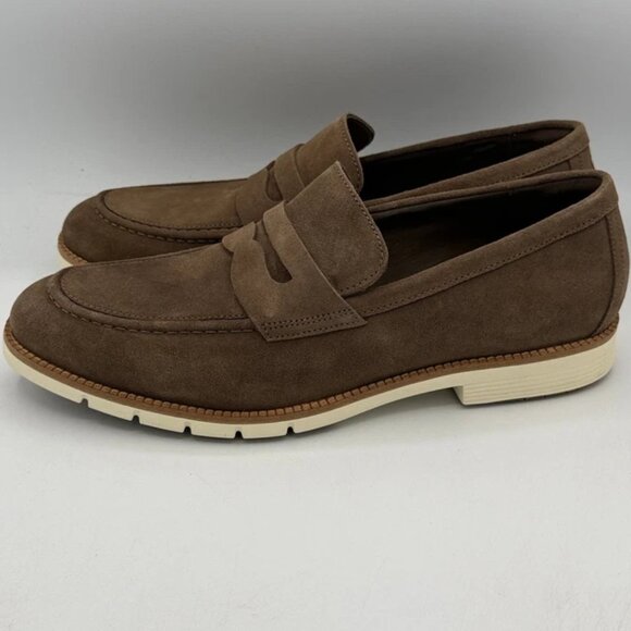 Cole Haan Flexgrand+ Men\'s Suede Penny Loafers, Color: Truffle main image 5